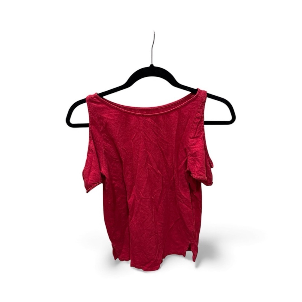 LOFT Red Cold Shoulder Top